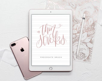 Thin Strokes Procreate Brush - A Calligraphy Lettering Brush for the Procreate App