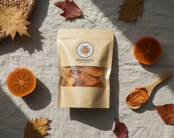 Dried Dehydrated Persimmons Homegrown - Natural No Sugar Snack, Handpicked Small Batch, Healthy Fruit