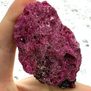 Raw Ruby Cluster on Matrix, UV Reactive Gemstone, 85g