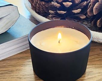 Fait main 8 oz. Bougie en boîte de cire de soja parfumée, outil de pleine conscience