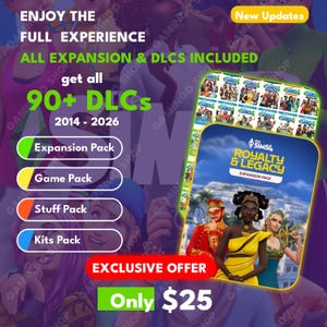 The Sims 4 Alla 90+ DLC:er Alla expansioner, spel, prylar, kitpaket - Ny uppdatering 2026 för Win|PC [Ladda ner]