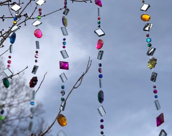 Tree Jewelry™ garden sun catcher  w/ Large rhinestones,  perfect decoration for outdoor parties, gift for gardener, yard art, outside decor