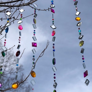 Tree Jewelry™ garden sun catcher  w/ Large rhinestones,  perfect decoration for outdoor parties, gift for gardener, yard art, outside decor