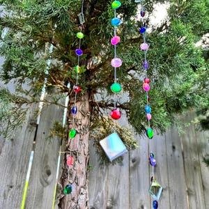 Tree Jewelry™ sun catchers, hanging garland with ALL rhinestones, boho chic zen, garden decor, outdoor decor, retro style, sun catcher, gift