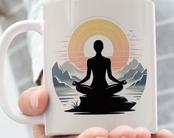 Meditation Lover Mug – Mindfulness Coffee Cup, Yoga & Relaxation Gift, Calm Vibes Mug