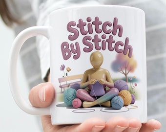 Sykaffemugg, present till sömnadsälskare, quiltmugg, broderimugg, hantverksälskaremugg, present till sömnadsälskare.