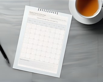 Wochenplaner für Familienaktivität & Pflegeelfer - Familienplaner / Wochenplaner (PDF)