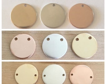 9,5 mm, 18 g, 3/8" ronde schijf, blanco schijf, ronde stempelblanco, metalen blanco, sterlingzilver, met goud gevuld, roségoud gevuld