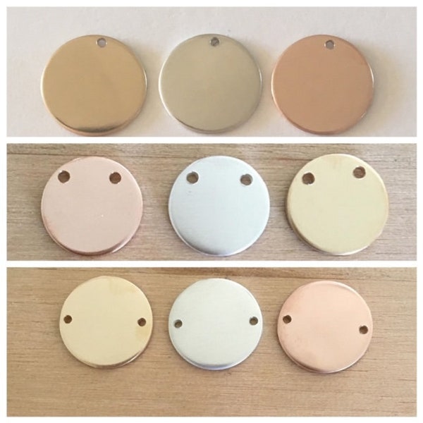 9.5mm,  20g, 3/8" round disc, disc blank, round stamping blank, metal blank, sterling silver, gold filled, rose gold filled