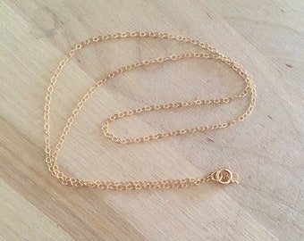 14/20 Gold Filled, 16", 18", 20" flat cable chain with spring ring, finished gold filled necklace chain, bulk wholesale chain