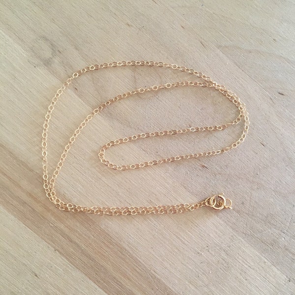 14/20 Gold Filled, 16", 18", 20" flat cable chain with spring ring, finished gold filled necklace chain, bulk wholesale chain