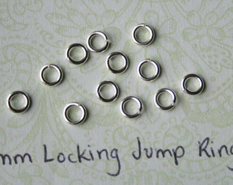 25 piezas calibre 20 ga g, anillo de salto de BLOQUEO de plata de ley de 4 mm, cerraduras de salto, plata de ley 925
