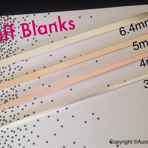 Cuff Blank, 16g Gold Filled, Rose Gold Filled, Sterling Silver Bracelet Stamping Blank, 6.4mm (1/4&quot;) x 6&quot; length