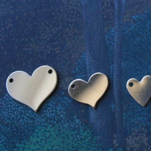 Gold filled Heart, One or Two Holes, Gold fIlled Heart Blank, Personalized Stamp Jewelry, bracelet blank heart, permanent jewelry heart