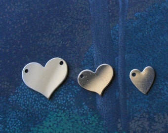 Pick Your Size Gold filled Heart, 22g Gold Fill, One or Two Holes, Gold fIlled Heart Blank, Personalized Stamp Jewelry