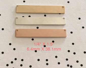Bar blank, 1.5&quot; x 1/4&quot;,  gold fill bar blank, sterling silver stamp blank, sterling silver bar, rose gold bar, gold fill bar. 20g, stamp bar