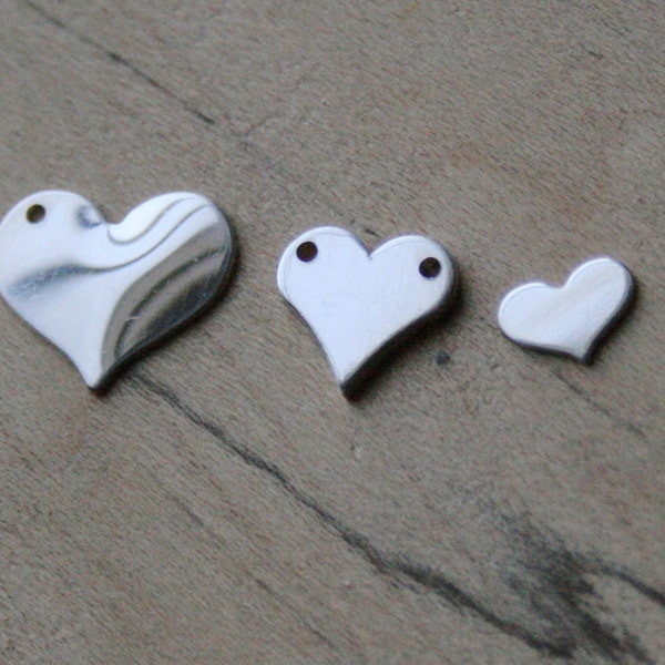 Pick A Size Sterling Silver Heart, 22g Sterling Silver, One or Two Holes, Sterling Heart Blank, Personalized Stamp Jewelry  Ask a Question