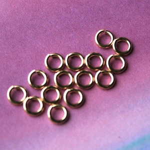 Argolas de salto abertas de 4 mm com enchimento de ouro 14k, argolas de salto de encaixe rígido, atacado a granel, calibre 20 ga g, seguro