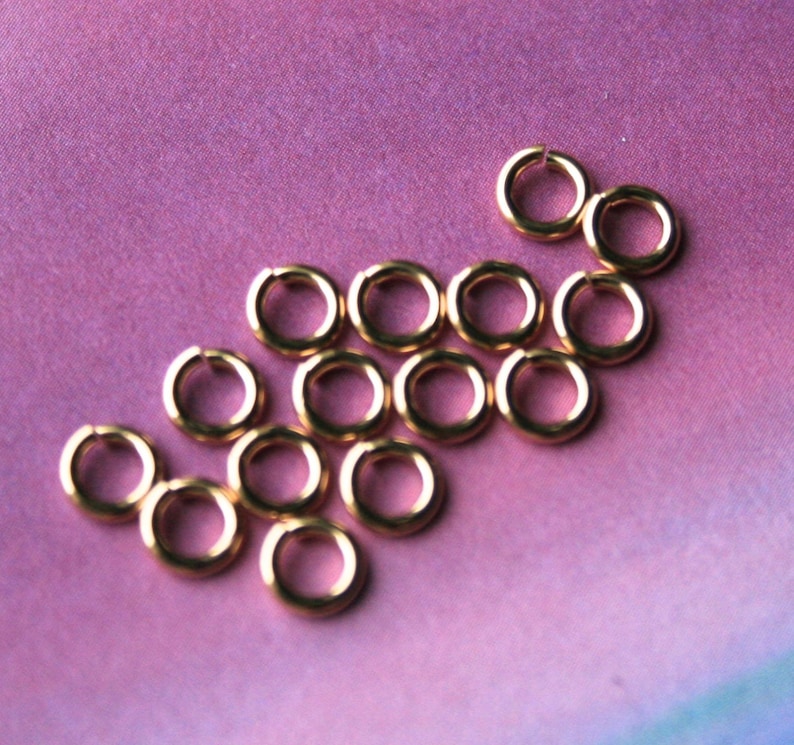 14k Gold Filled 4mm Open Jump Rings Locking Jumplocks 25 Etsy