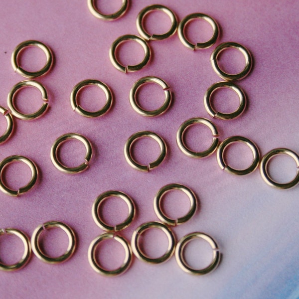 14k Gold Filled LOCKING Open Jump Rings, Jumplocks, Qty 10 Bulk, 6mm, 18 gauge ga g, secure