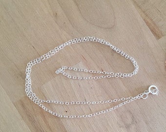 Argent sterling 925, chaîne forçat plate de 16 po. 18 po. 20 po. avec anneau à ressort, chaîne de collier en argent sterling finie, chaîne en gros en gros