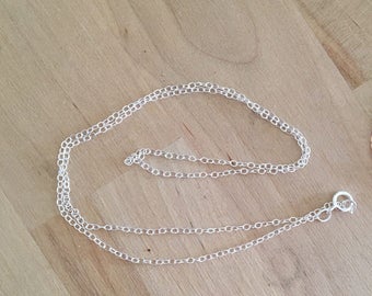 925 Sterling Silver, 16", 18", 20" flat cable chain with spring ring, Finished sterling silver necklace chain, bulk wholesale chain