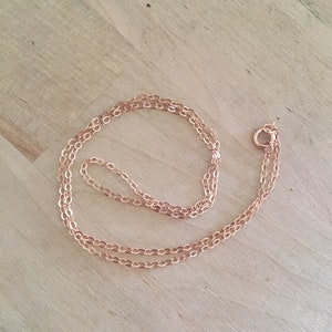 14/20 Rose Gold Filled, 16", 18", 20"  flat cable chain with spring ring,  Finished rose gold filled necklace chain, bulk wholesale chain