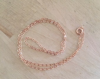 14/20 Rose Gold Filled, 16 », 18 », 20 » chaîne de câble plat avec anneau de printemps, Fini chaîne de colliers remplis d’or rose, chaîne de gros en vrac