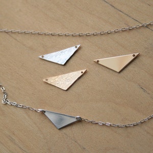 Triangle Pendant Charm -Gold Filled, Rose Gold Filled, Sterling silver, 22g,  20x7mm