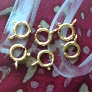 14K Gold Filled Spring Ring Springring Clasps, 6mm, 10pcs, Bulk Wholesale, Open Ring