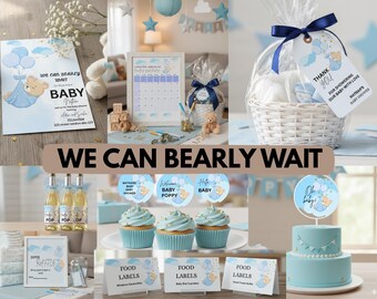 Decoraciones para baby shower "Podemos esperar" / Kit para fiesta de género neutro (letreros imprimibles, juegos)