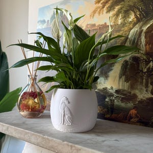 Custom Dog Self Watering Plant Pot | Modern Minimalist Decor, White