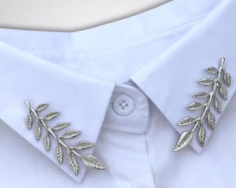 Leaf Collar Pin, Decorative Metal Pin for Shirts, Gift For Her\Him