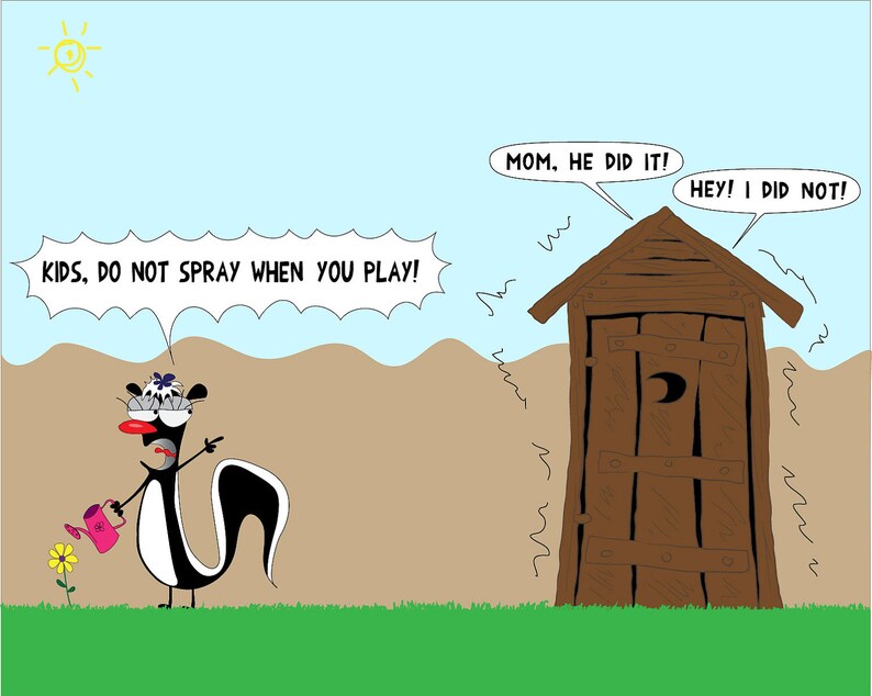 Joke About the Mother Skunk Brother and Sister Skunks and - Etsy