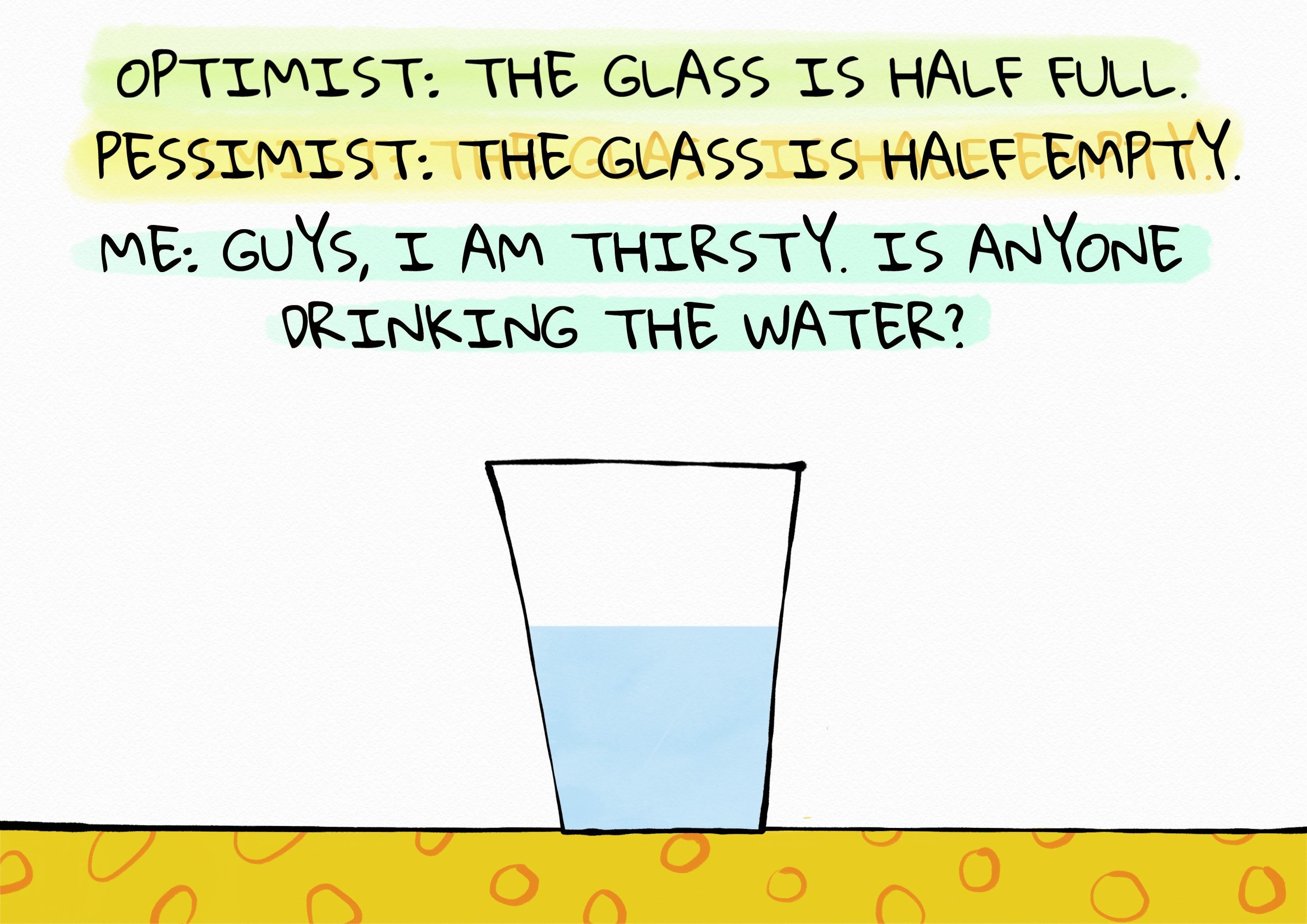 The Glass is Half Full Half Empty Joke Etsy