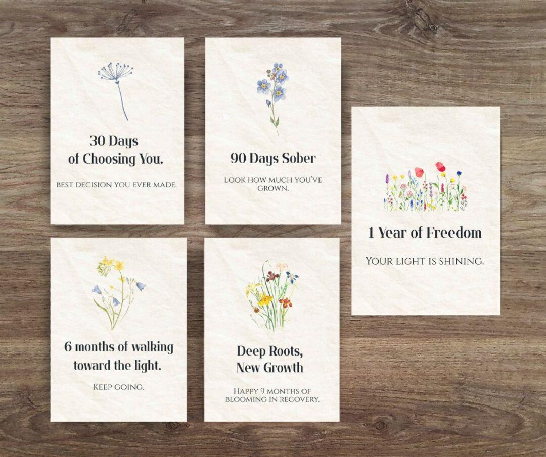 AA Card Bundle Digital Download, NA AA Anniversary Cards, Recovery ...