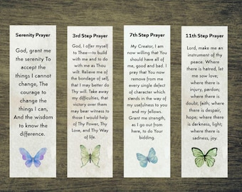 AA Big Book Prayer Bookmarks, Serenity, 3rd Step, 7th, 11th Step (Digital Download) SVG