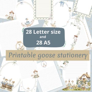 Goose Stationery Set | Letter Size Lined & Blank Paper (Digital Download)