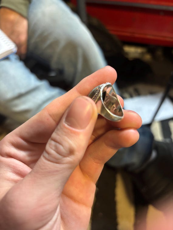 Bold handcrafted sterling silver ring showcasing … - image 1