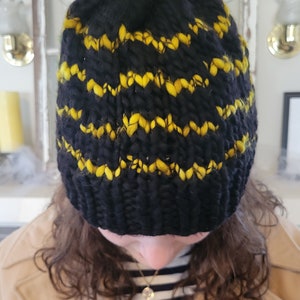 Ethically Sourced Wool Hat, Luxury Fine Merino Wool Knit Hat, Bulky Knit Beanie, Hand-Knit Hat