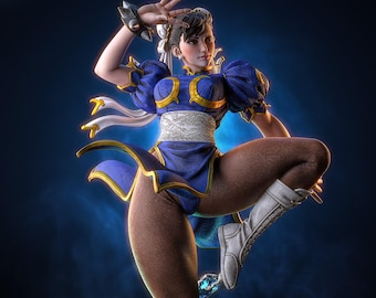 Chun-li de Street Fighter - Estatua 3D STL | Modelo 3D de alta calidad para impresión STL