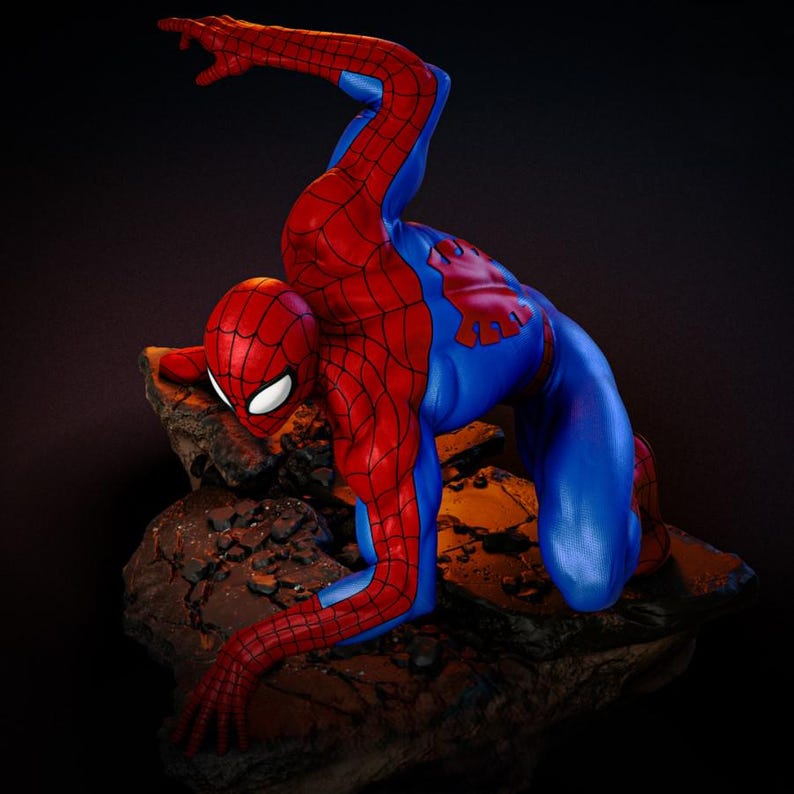 Spider Man Classic From Marvel - Statue 3D STL | High Detail 3D Print ...