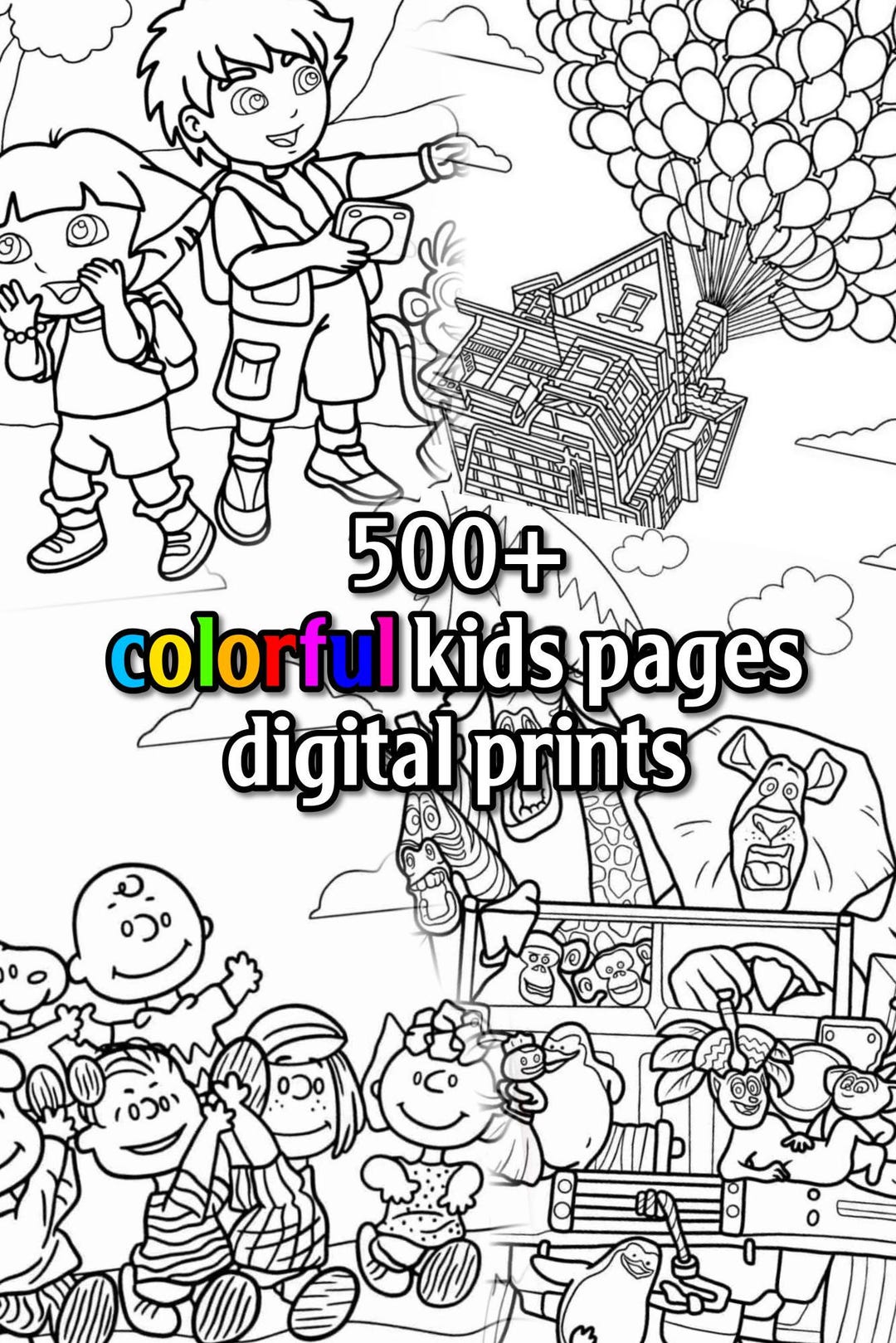 500+ Fun Animated Coloring Pages for Kids - Etsy