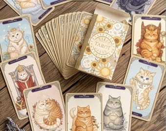 Baraja de Tarot del Gato – Descarga digital / Baraja caprichosa / Cartas imprimibles / PDF