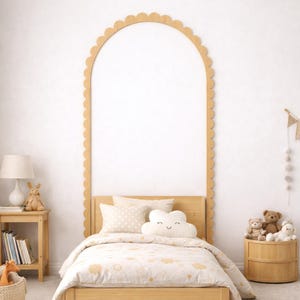 Geschulpte boog houten muurlijst Boho kinderkamerdecoratie wandlijst gebogen paneel