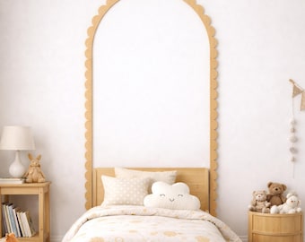 Scalloped Arch Wooden Wall Frame  Boho Nursery Decor Wall Molding Arched Panel