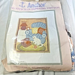VTG Anchor Quiet Corner Long Stitch In Tapestry Cotton Kit # 3385-2053