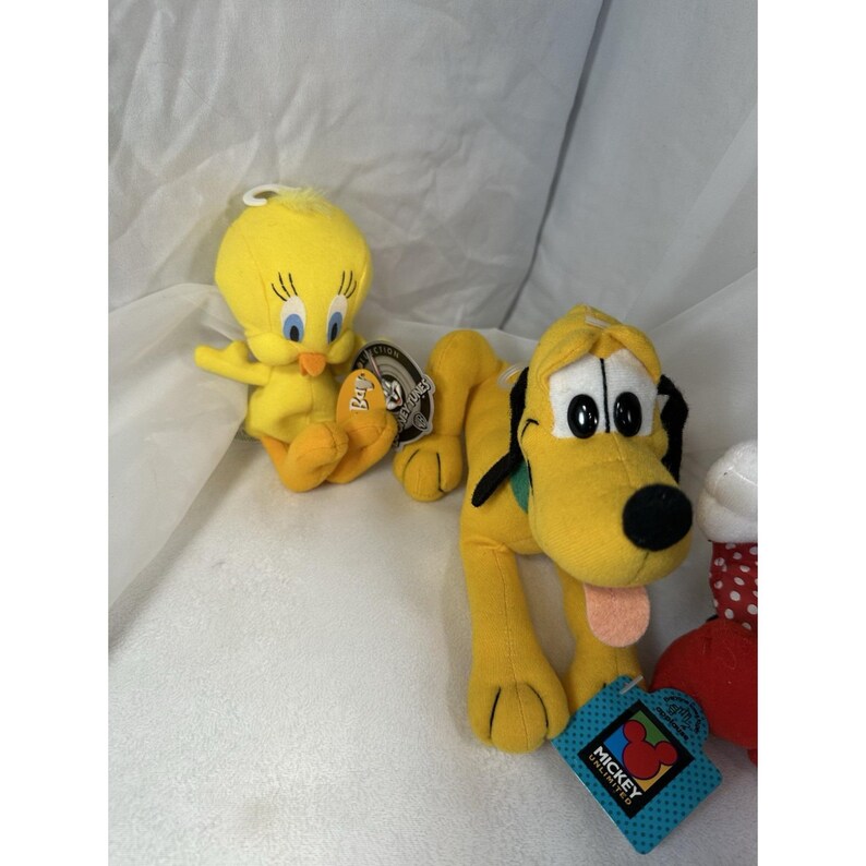 Set of 4 Vintage Applause: Minnie Mouse , Pluto,Goofy, Tweety Bird Plush ALL NWT image 10