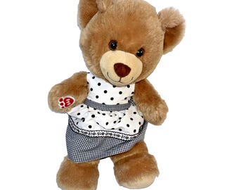 Bauen Sie einen Bären Brown Plüsch 15 "Bär BABW mit Polka-Dot-Kleid