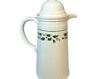 Vintage Phoenix Caldor glas beklede vakantiehulstblad 1 liter koffiekaraf EVC